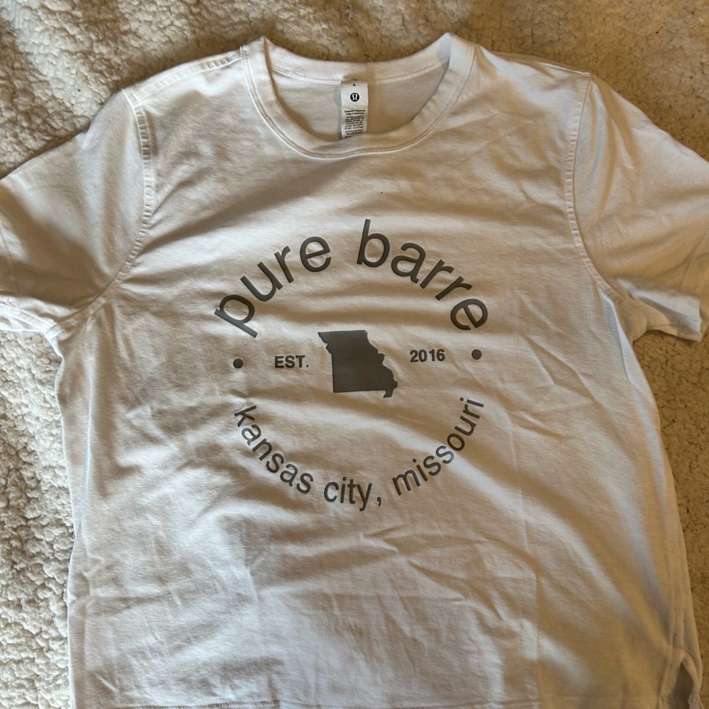Pure Barre x Lululemon Fitted White T-Shirt